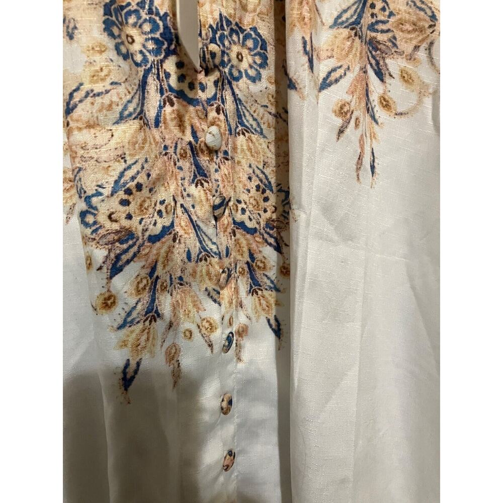 L'ATISTE by Amy Button 1X Mandarin Collar Satin Printed Dress Blouse Brand New - Picture 12 of 16